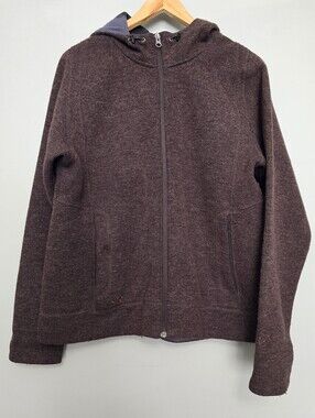 Outdoor Research  Brown Full-Zip Hooded Sweater 26% Wool
